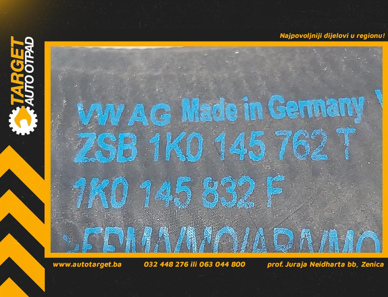 DIJELOVI CRIJEVO INTERKULERA VW GOLF 6 > 08-12 1K0145762T