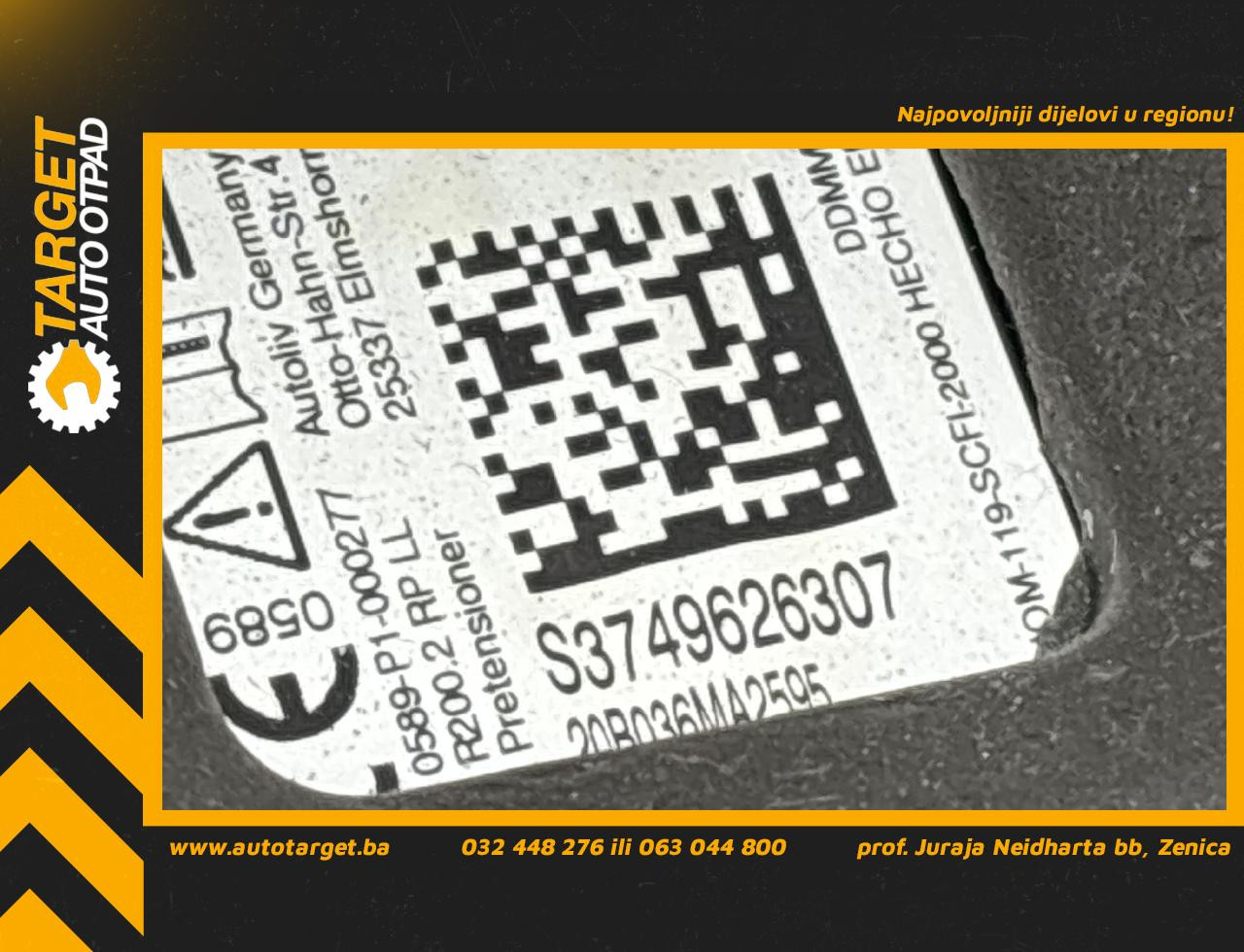 DIJELOVI POJAS BMW SERIJA 3 (G20) > 18-22 2.0 S3749626307
