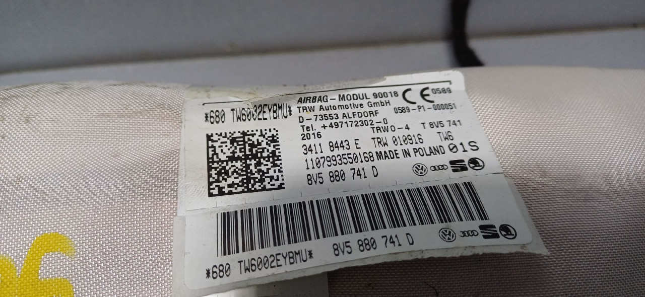 KROVNI AIRBAG AUDI A3 (8VF/8VK) > 16-20 8V5880741D