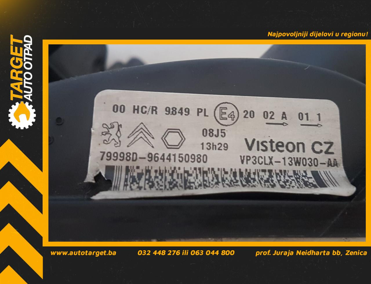 DIJELOVI FAR CITROEN BERLINGO > 03-08 9644150980