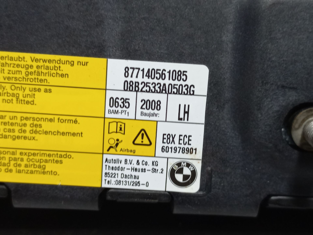 AIRBAG SJEDISTA BMW SERIJA 1 (E87/E81) > 07-11 60197890
