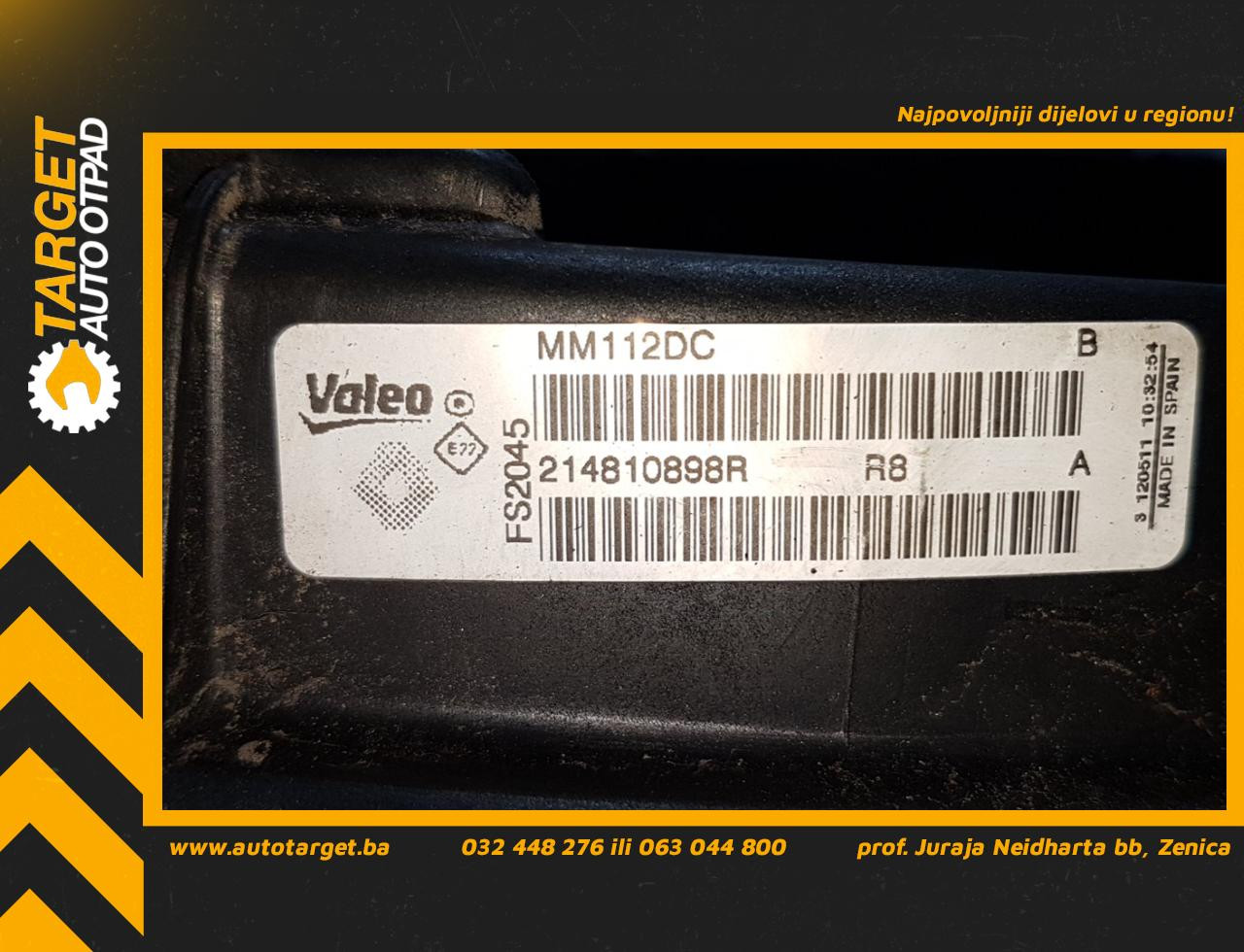 DIJELOVI VENTILATOR RENAULT MEGANE > 08-12 214810898R