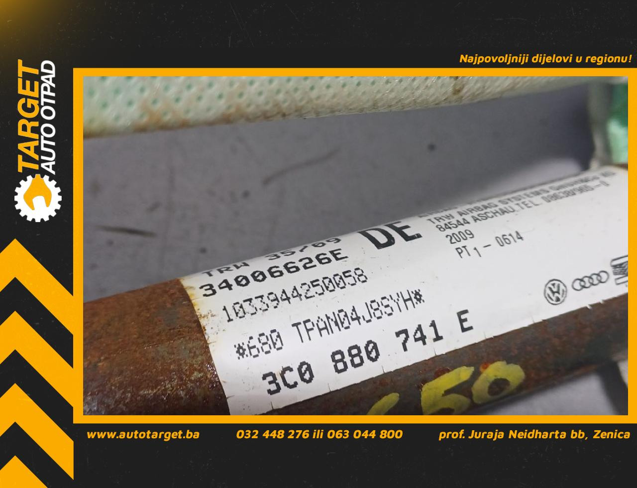 DIJELOVI KROVNI AIRBAG VW PASSAT B6 > 05-10 2.0 3C0880741E
