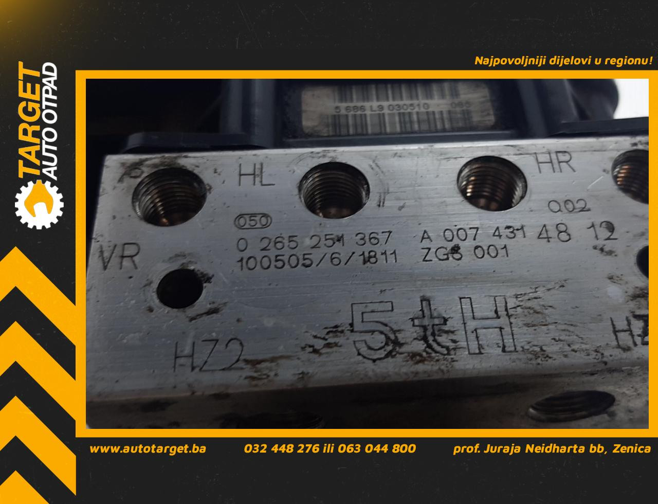 ABS ELEKTRONIKA MERCEDES SPRINTER > 06-13 A0074314812
