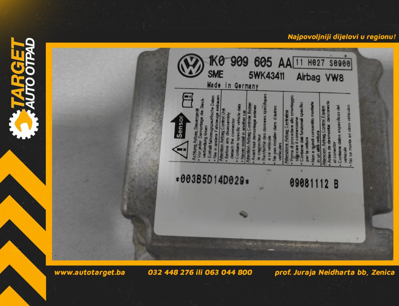 ELEKTRONIKA AIRBAGA SKODA OCTAVIA > 04-08 1K0909605AA