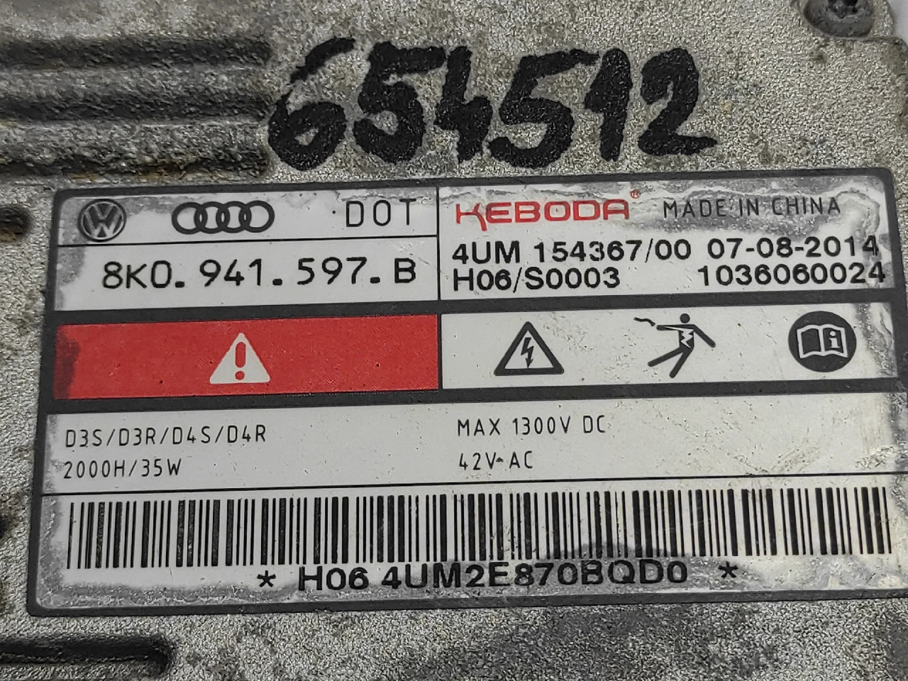 DIJELOVI BALAST FARA AUDI A4 (B8) > 12-15 8K0941597B