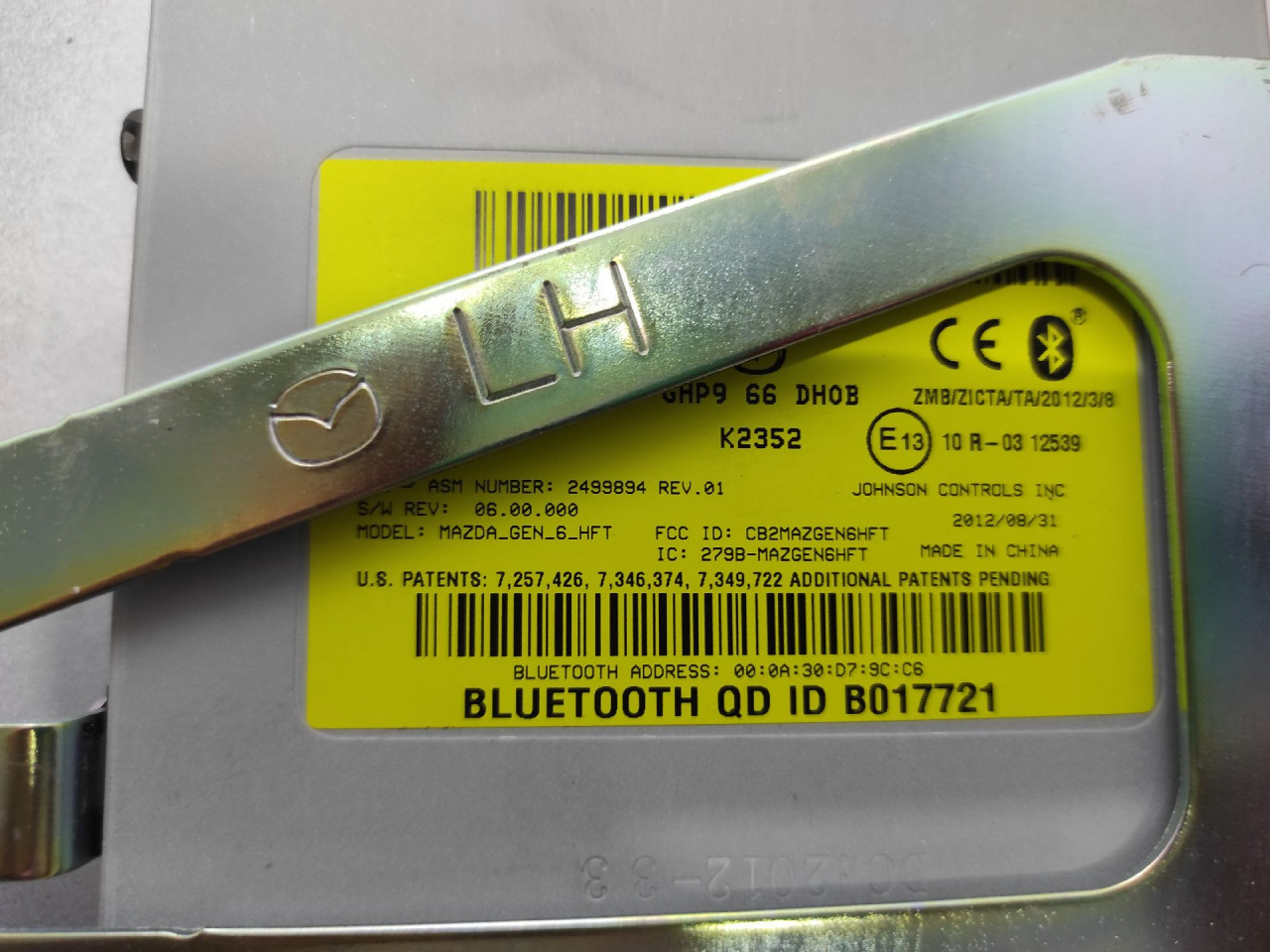 DIJELOVI ELEKTRONIKA MODUL MAZDA 6 > 10-12 B017721