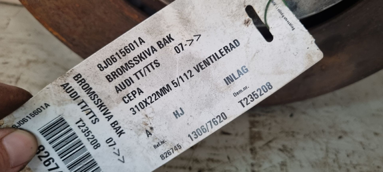 KOCIONI DISK AUDI TT (8J) > 06-10 8J0615601A