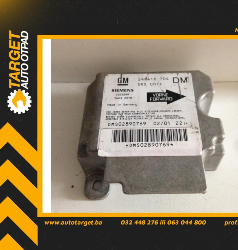DIJELOVI ELEKTRONIKA AIRBAGA OPEL ZAFIRA > 99-05 24416704