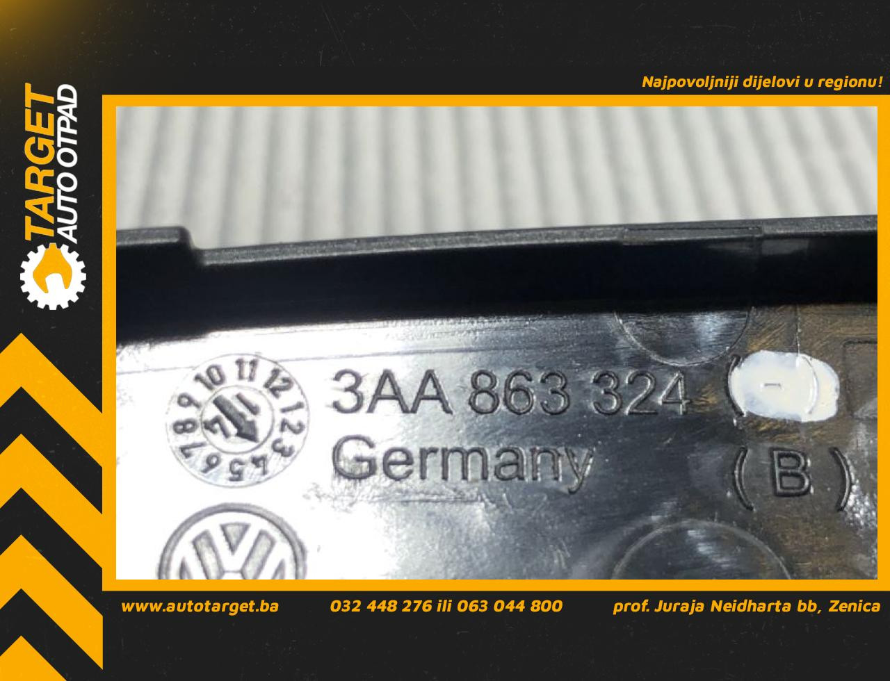 DIJELOVI PLASTIKA VW PASSAT B7 > 10-14 3AA863324