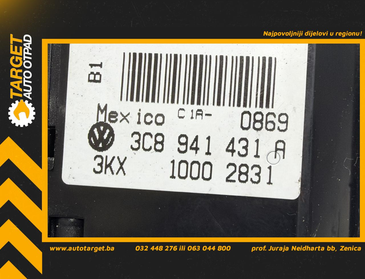DIJELOVI PREKIDACI SVJETLA VW GOLF 6 > 08-12 2.0 3C8941431A