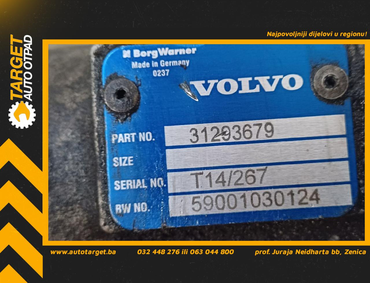 DIJELOVI CRIJEVO TURBINE VOLVO XC60 > 17- 2.0 31293679