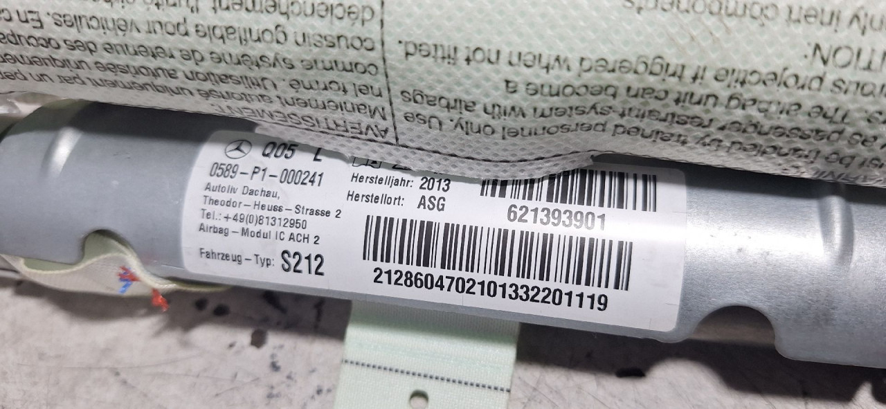 KROVNI AIRBAG MERCEDES E KLASA (W212) > 13-16 0589P1000
