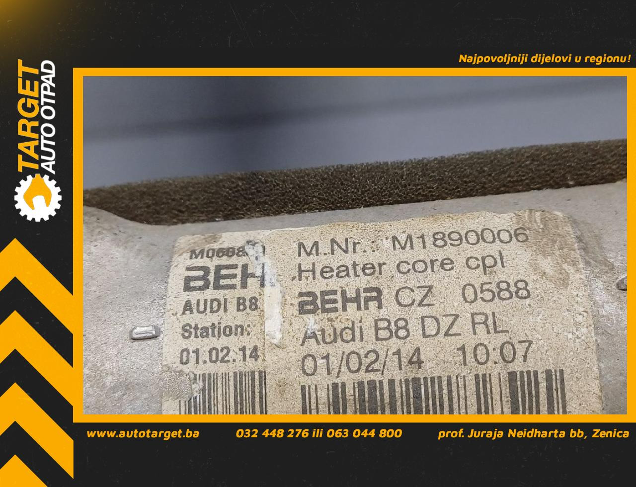 DIJELOVI MALI HLADNJAK AUDI A4 (B8) > 12-15 2.0 8K0898037A