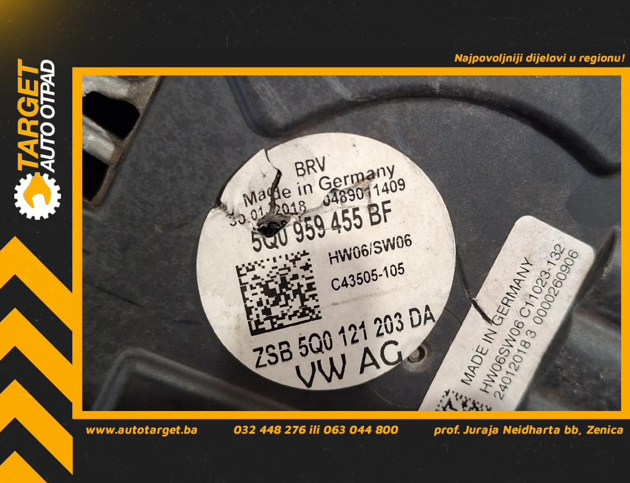 DIJELOVI VENTILATOR SKODA SUPERB > 15-19 1.6 5Q0959455BF