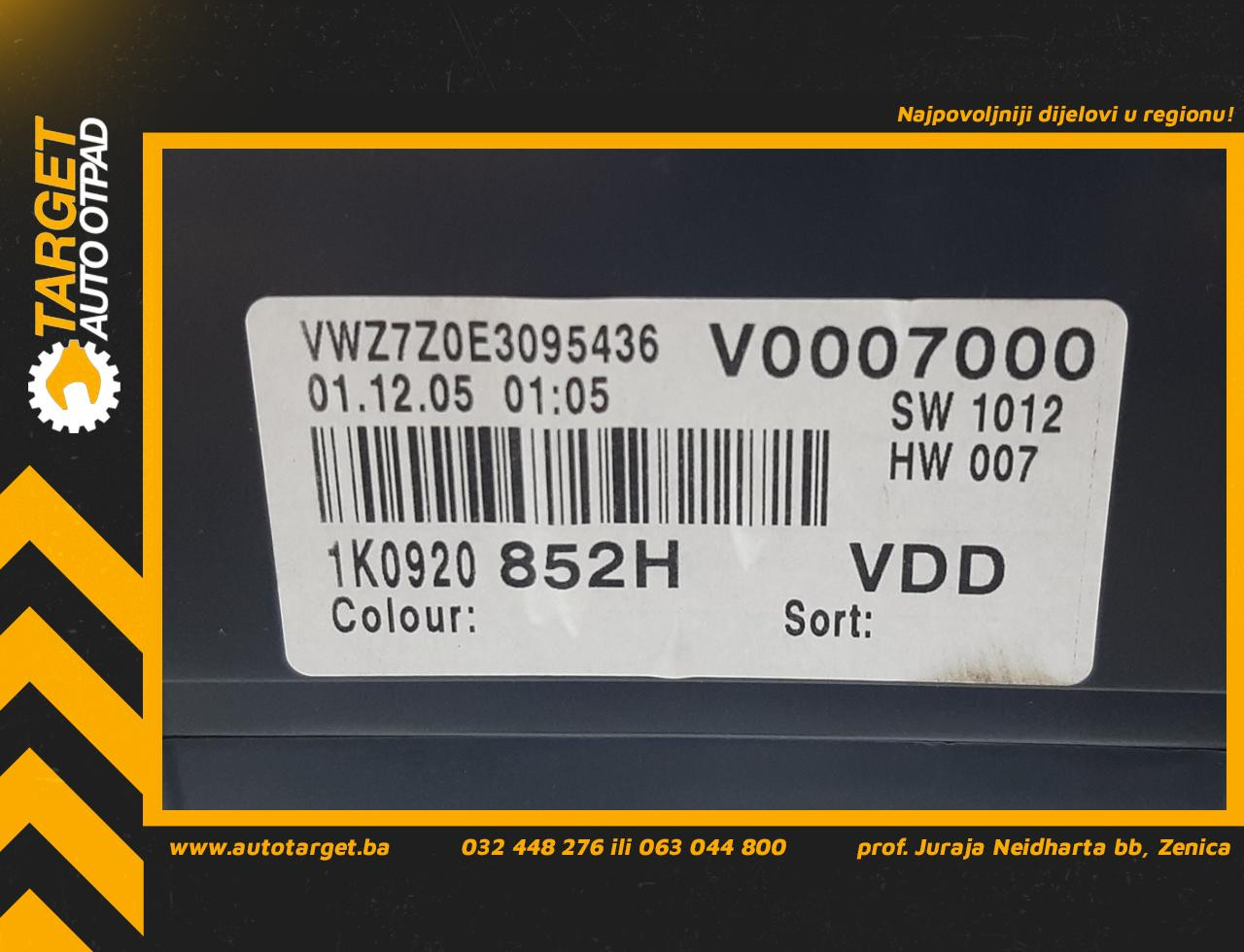 DIJELOVI CELER SAT VW GOLF 5 > 03-08 1K0920852H