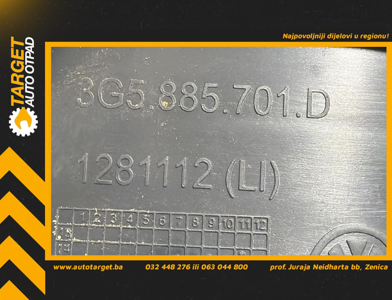 DIJELOVI AIRBAG SJEDISTA VW PASSAT B8 > 14-19 1.6 3G5885701D