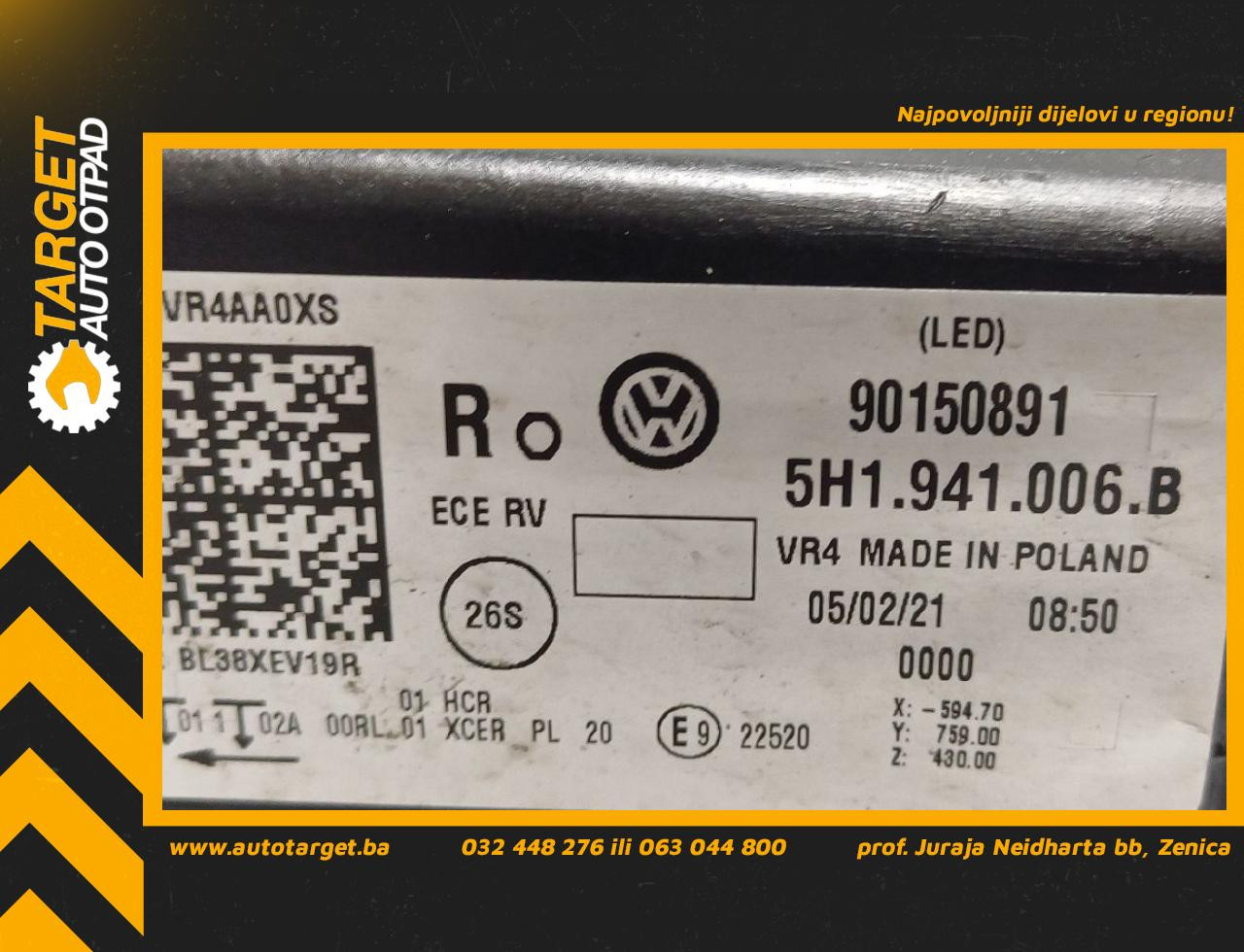 DIJELOVI FAR OSTECEN VW GOLF 8 > 19- 5H1941006B