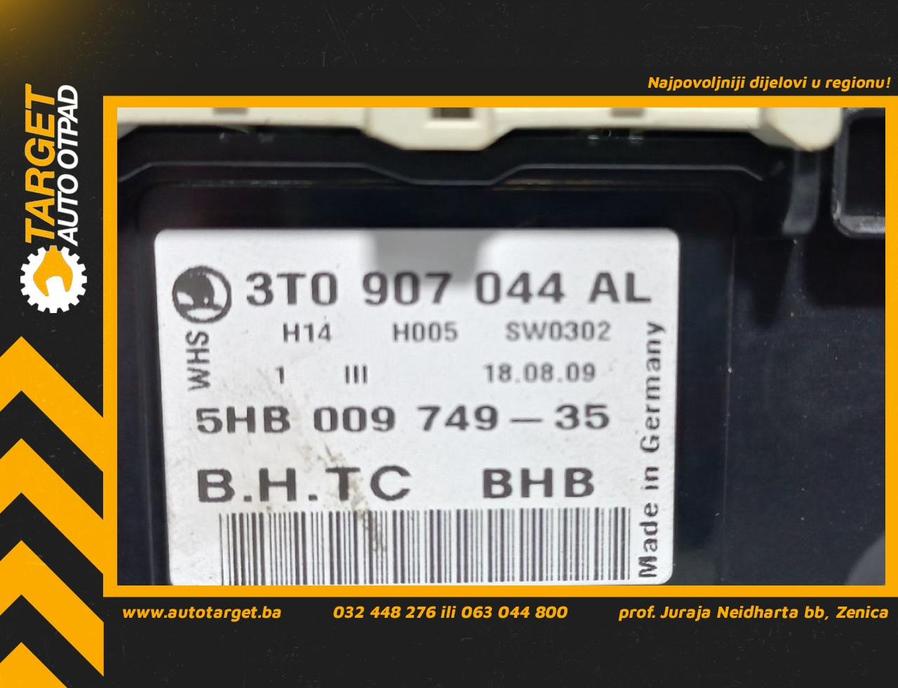 DIJELOVI PREKIDACI KLIME SKODA SUPERB > 08-13 3T0907044AL