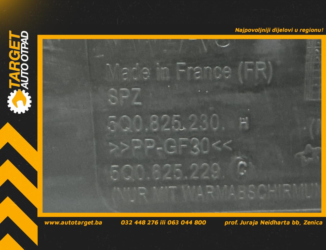 DIJELOVI PODNA ZASTITA VW PASSAT B8 > 14-19 2.0 5Q0825230H
