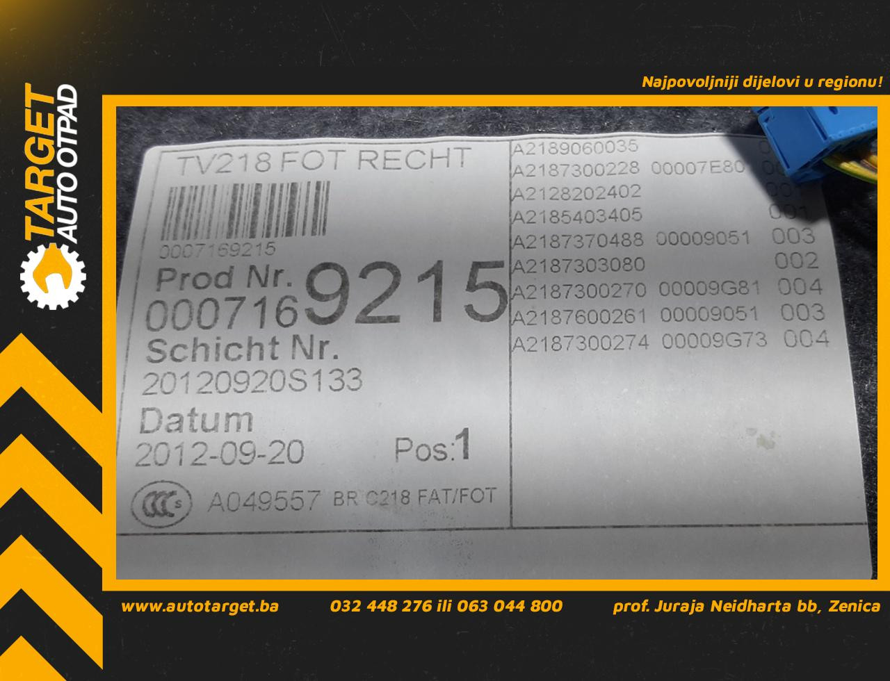 TAPACIRUNG VRATA MERCEDES CLS (C218) > 11-14 A2189060035
