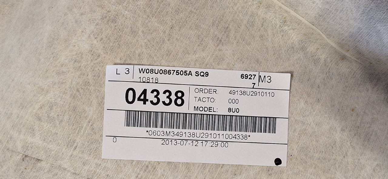 DIJELOVI KROVNI TAPACIRUNG AUDI Q3 > 11-15 2.0 8U0867505A