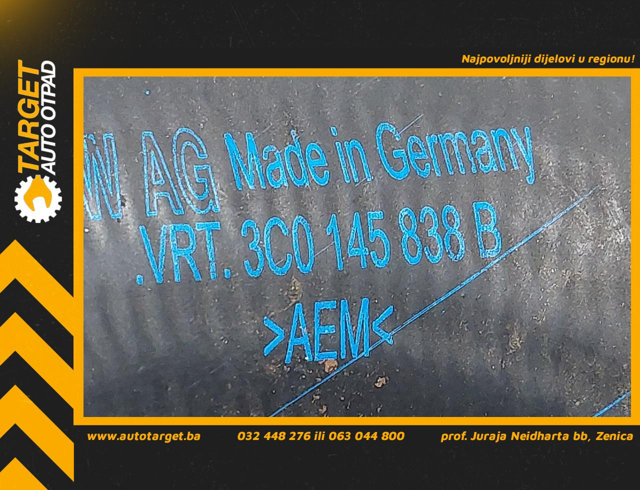 DIJELOVI CRIJEVO INTERKULERA AUDI A3 > 03-08 3C0145838B
