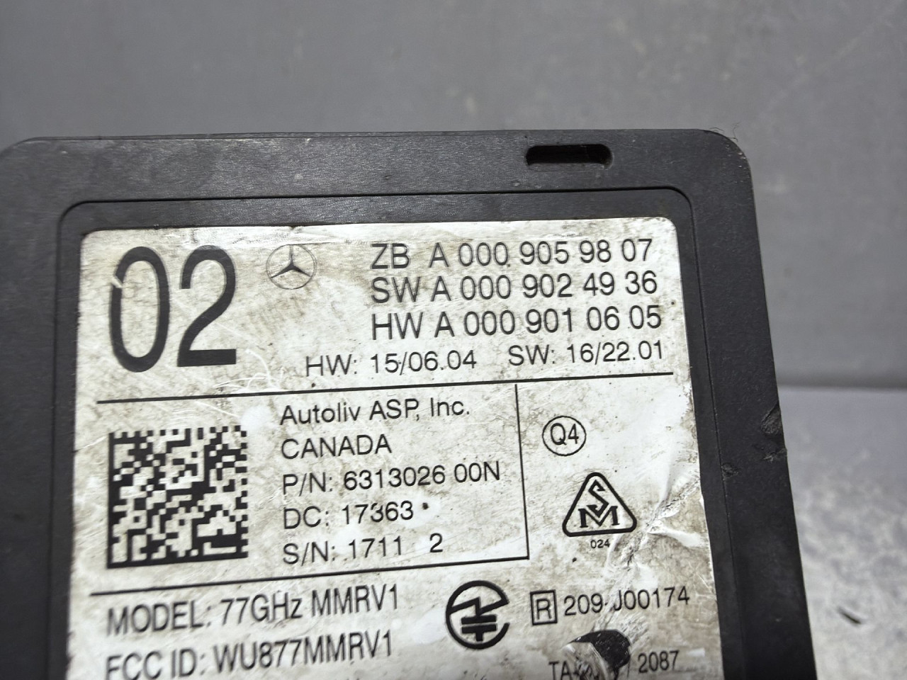 RADAR SENZOR MERCEDES E KLASA (W213/S213) > 16-23 A0009059807