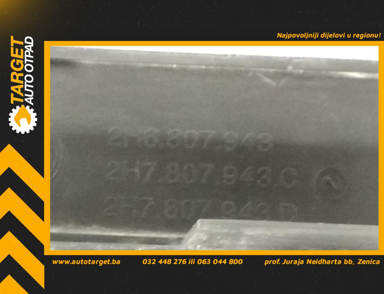 DIJELOVI POTPORA ZADNJEG BRANIKA VW AMAROK > 09-11 2H6807943