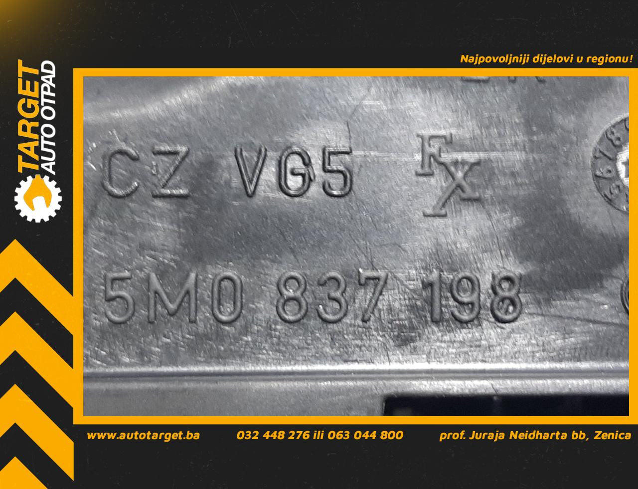 UNUTRASNJA RUCKA VRATA VW GOLF PLUS > 05-09 5M0837198