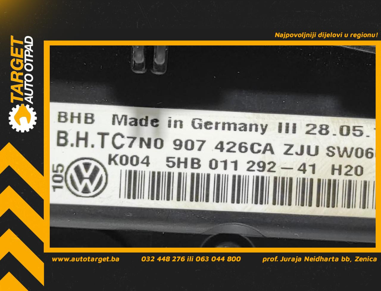 DIJELOVI PREKIDACI KLIME VW CADDY > 10-15 2.0 7N0907426CA
