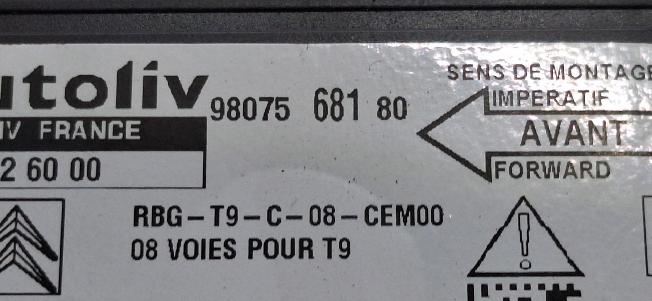 DIJELOVI ELEKTRONIKA AIRBAGA PEUGEOT 308 > 17-21 9807568180