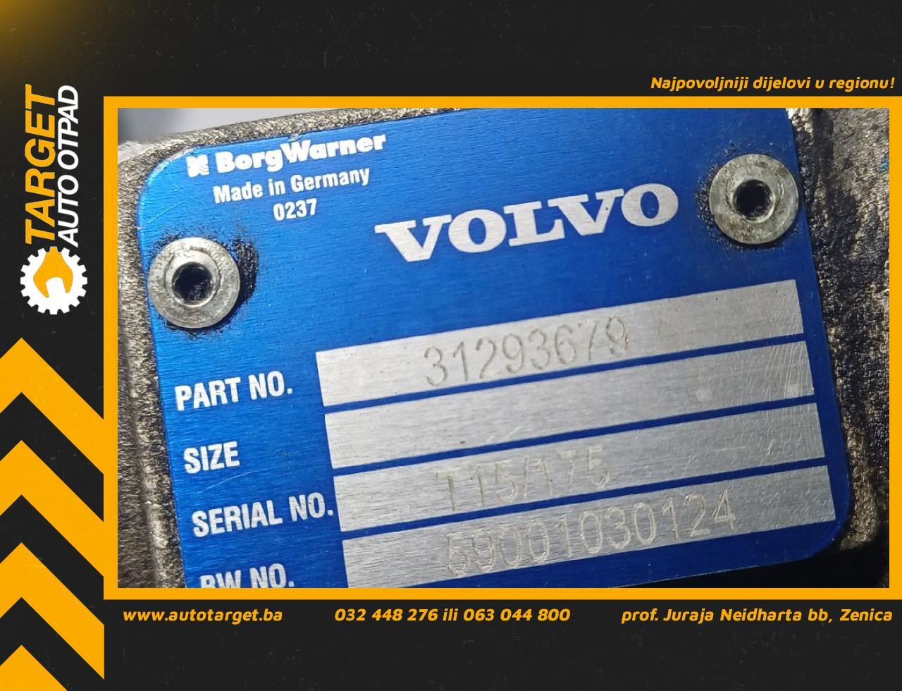 DIJELOVI CRIJEVO TURBINE VOLVO XC60 > 13-17 2.0 31293679