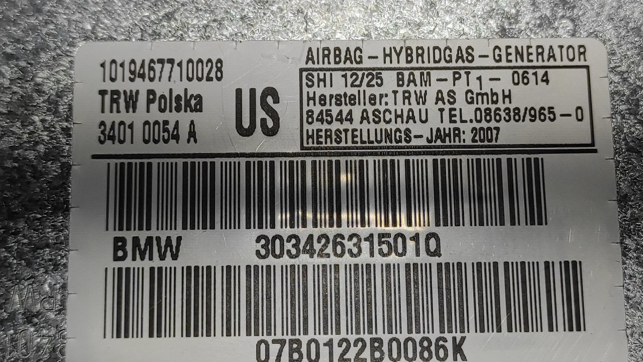 AIRBAG VRATA BMW X3 (E83) > 07-10 34010054A