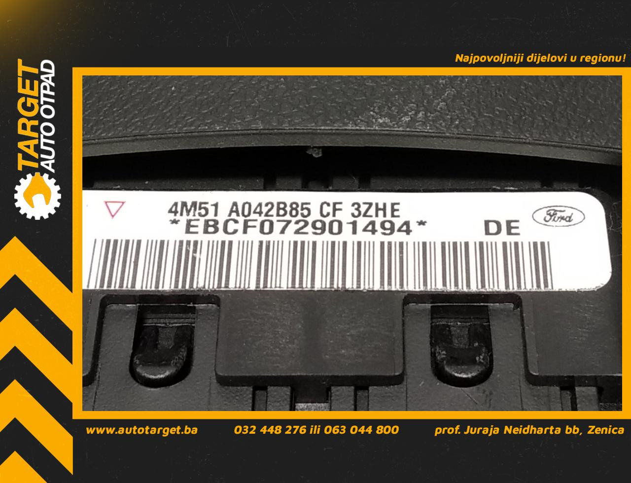 DIJELOVI AIRBAG VOLANA FORD FOCUS > 05-07 4M51A042B85