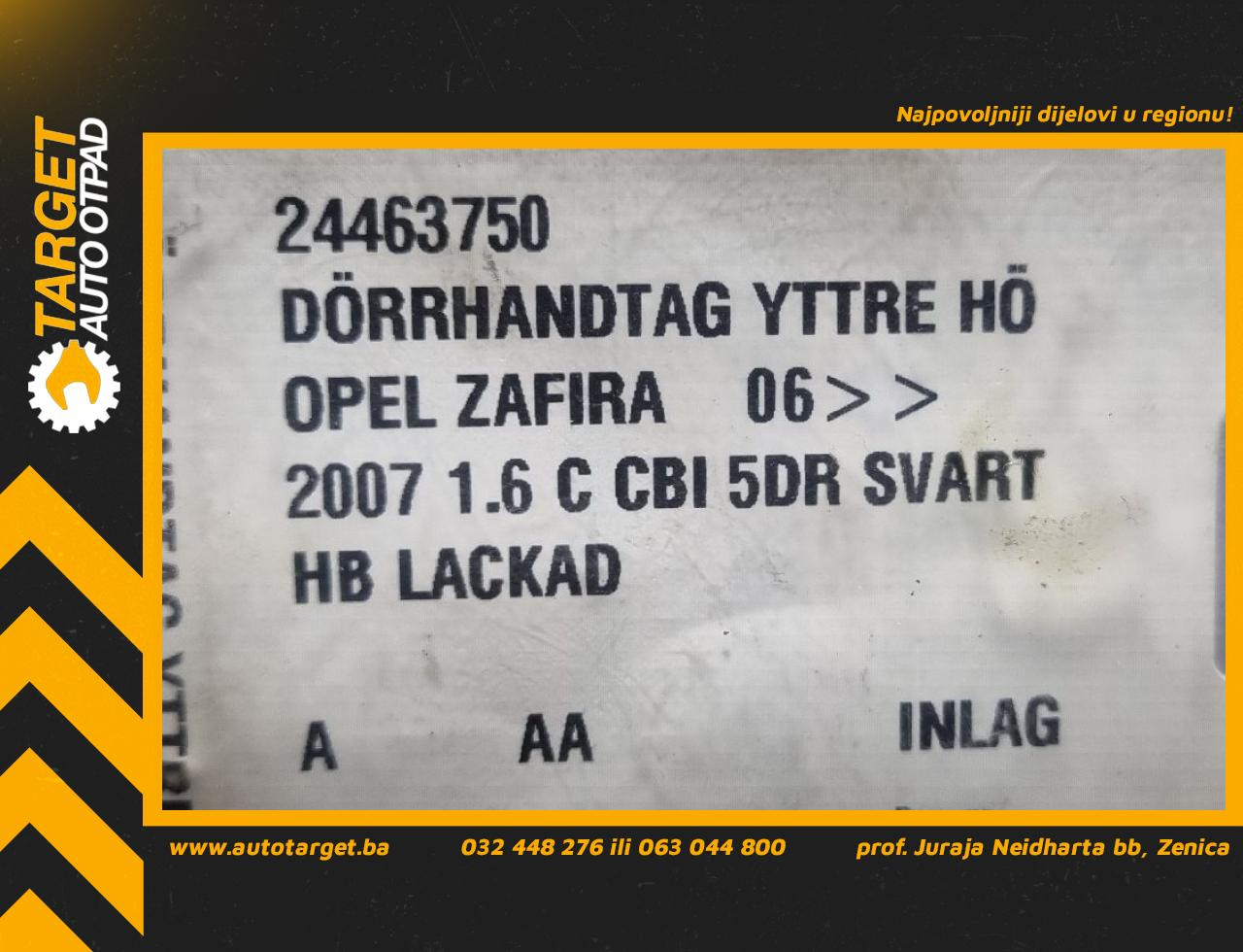 DIJELOVI RUCKA VRATA OPEL ASTRA H > 07-09 24463750