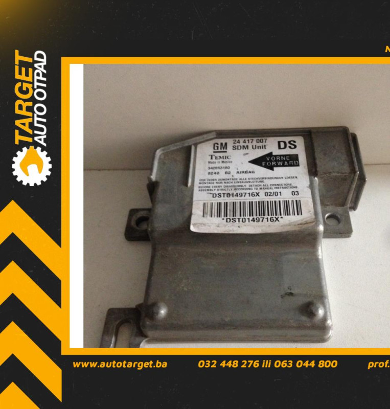 DIJELOVI ELEKTRONIKA AIRBAGA OPEL CORSA C > 00-03 24417007