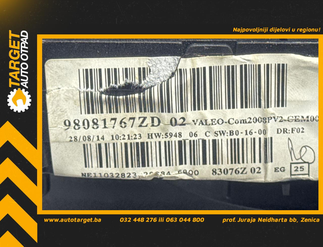DIJELOVI RUCICA VOLANA PEUGEOT 2008 > 13-16 1.6 98081767ZD