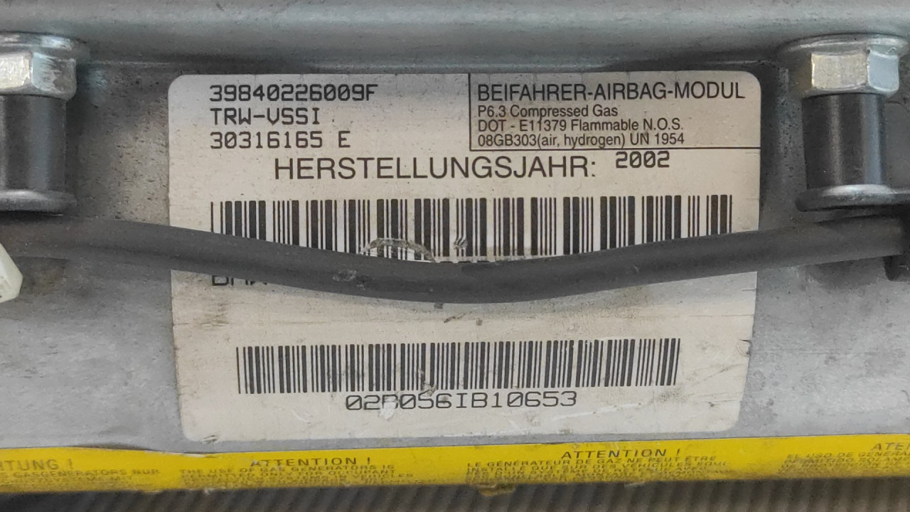 AIRBAG SUVOZACA BMW X5 (E53) > 00-06 30316165E