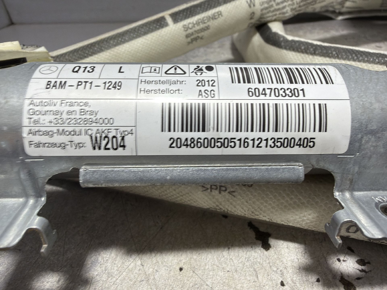 KROVNI AIRBAG MERCEDES C KLASA (W204/S204) > 10-11 2048600505
