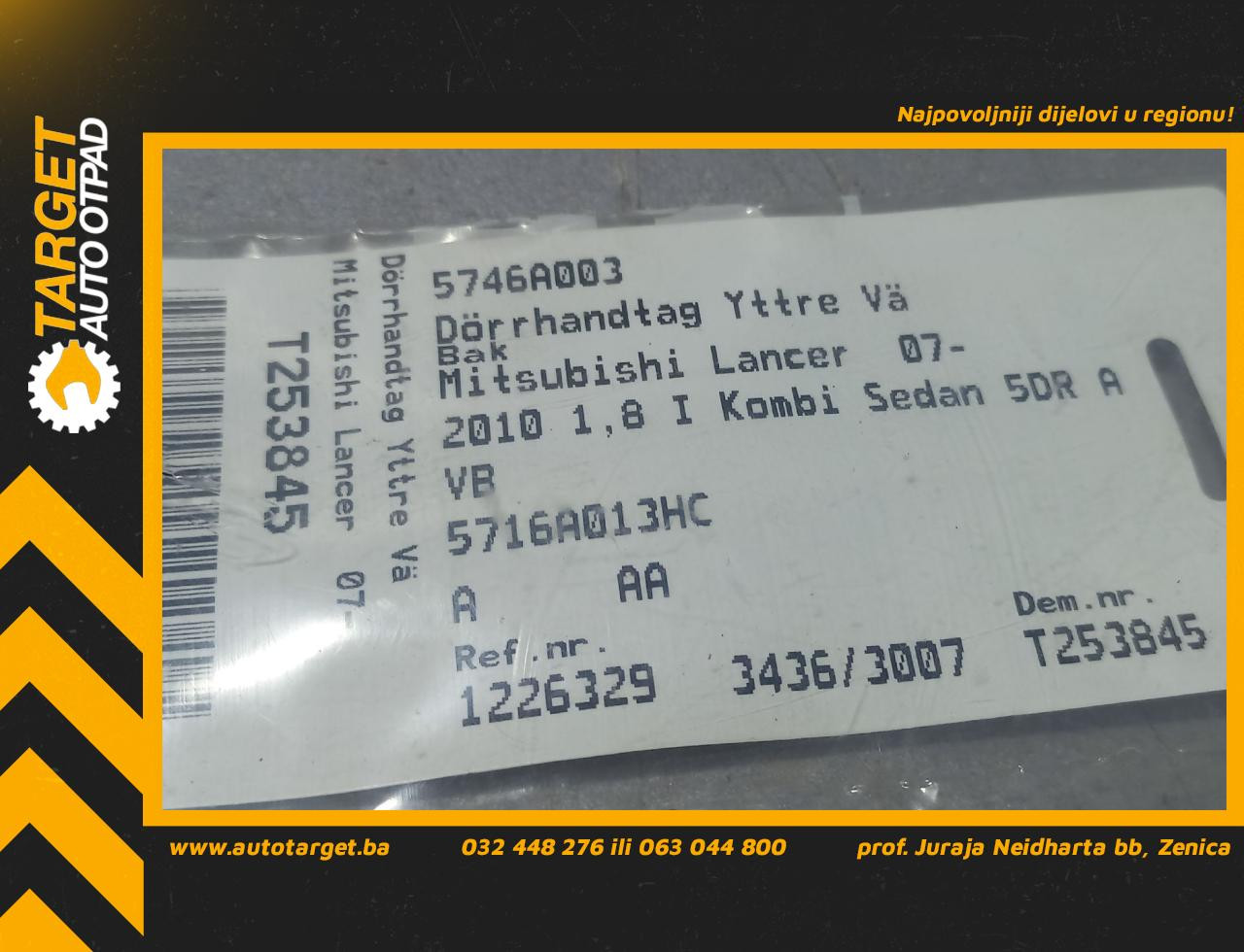 DIJELOVI RUCKA VRATA MITSUBISHI LANCER > 08-15 5746A003