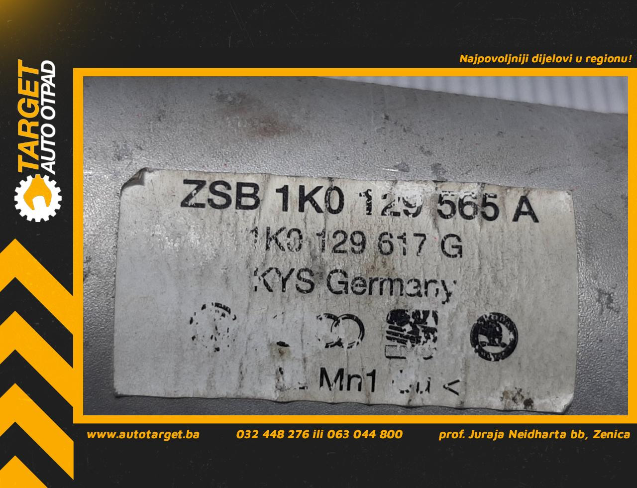 DIJELOVI CRIJEVO AUDI A3 > 03-08 2.0 1K0129565A