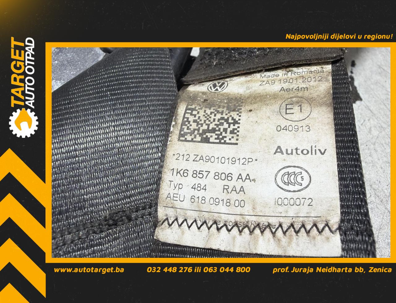 DIJELOVI POJAS VW GOLF 6 > 08-12 1.6 1K6857806AA