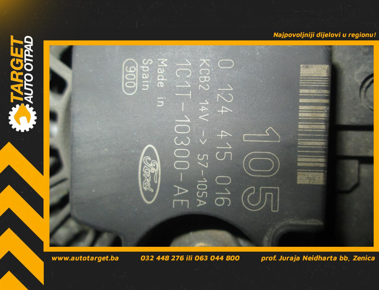 DIJELOVI ALTERNATOR FORD TRANSIT > 00-06 2.0 0124415016