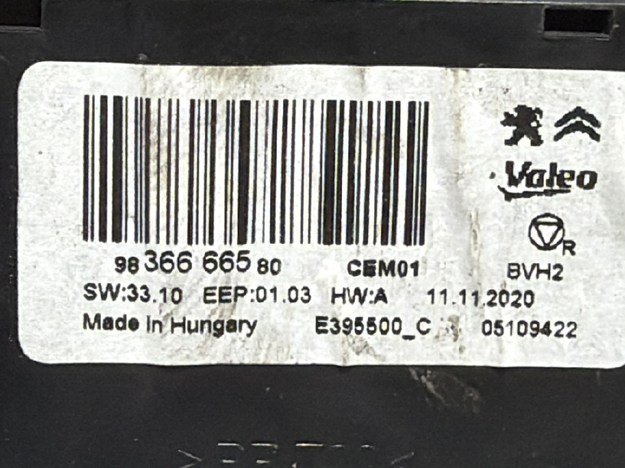 DIJELOVI ELEKTRONIKA MODUL PEUGEOT 308 > 17-21 1.5 9836666580