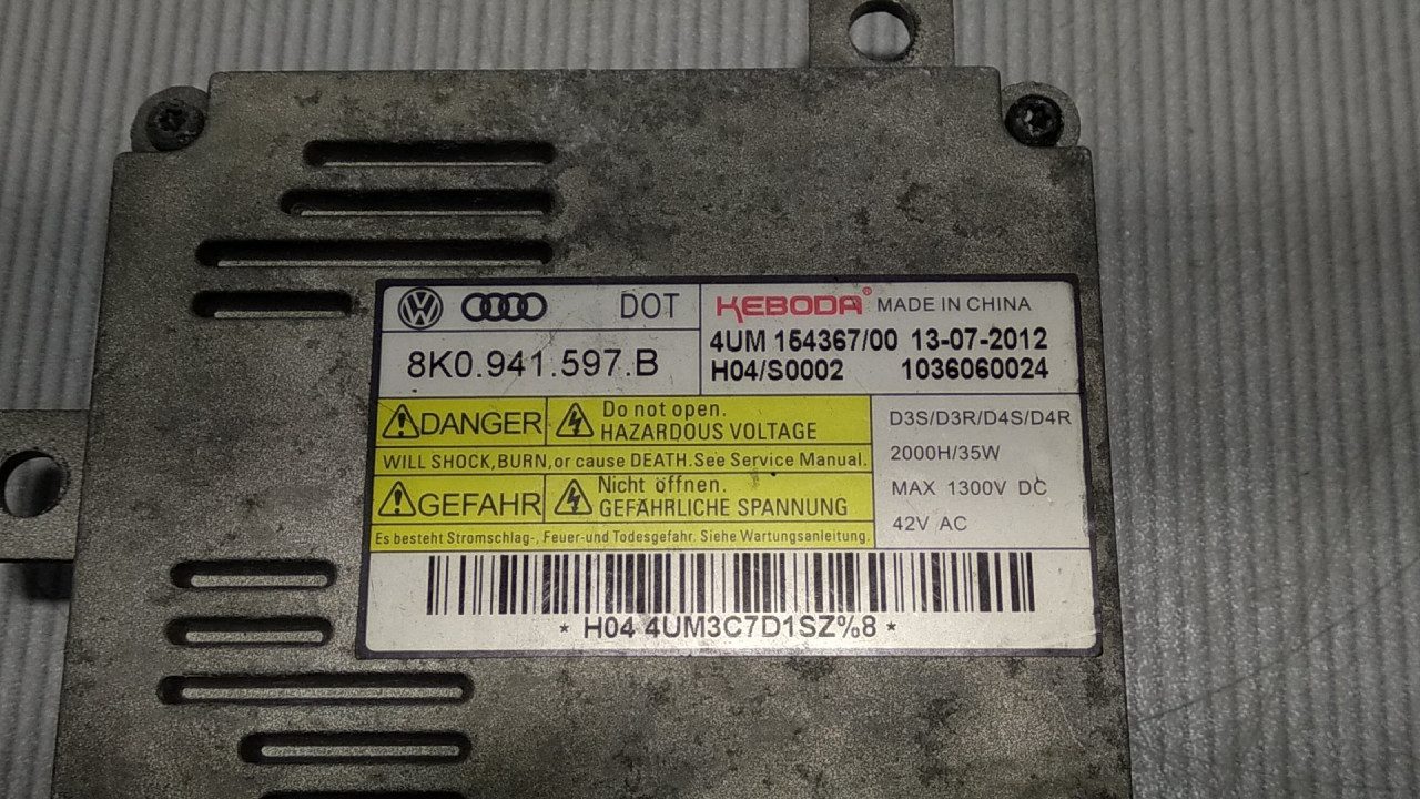 BALAST FARA AUDI A4 (B8) > 12-15 8K0941597B