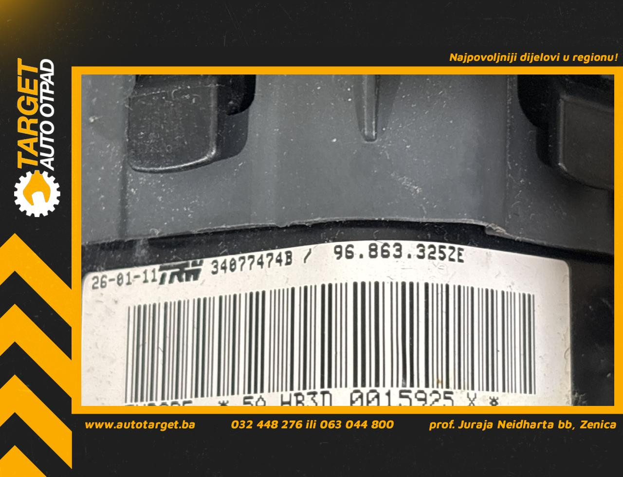 DIJELOVI AIRBAG VOLANA PEUGEOT 508 > 11-14 1.6 96863325ZE