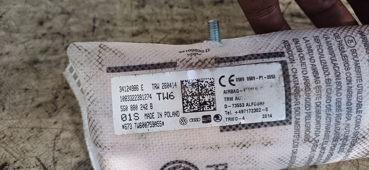 DIJELOVI AIRBAG VW GOLF 7 > 12-16 5G0880242B