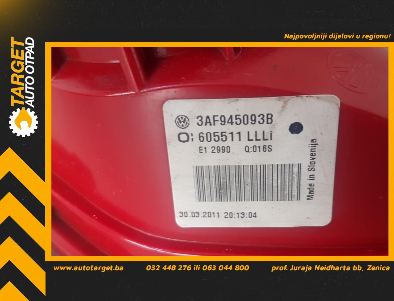 DIJELOVI STOP SVJETLO VW PASSAT B7 > 10-14 3AF945093B