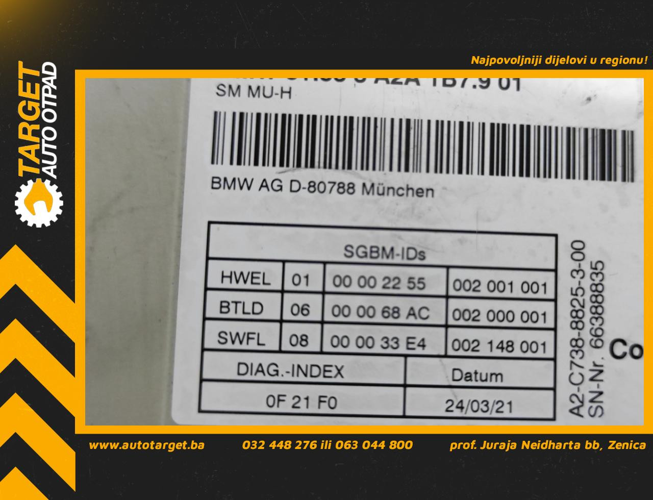 ELEKTRONIKA MODUL SJEDISTA BMW X3 (G01) > 17- BMW AG D-80788